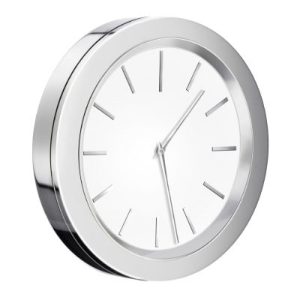 TIME Badrumsklocka 60mm Självhäftande Krom/Vit
