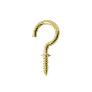 Skruvkrok 19mm Mässing 5-Pack